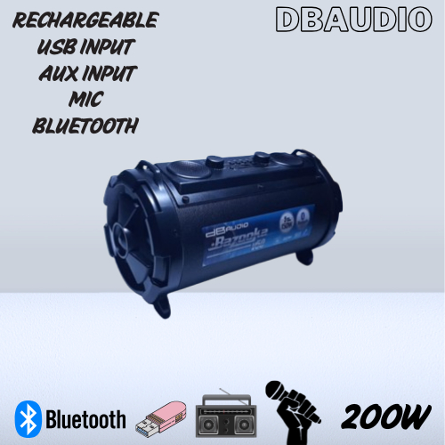 DB Audio Torpedo BT/mp3/usb/aux input/Mic input/rechargeable/BIg Bass ...