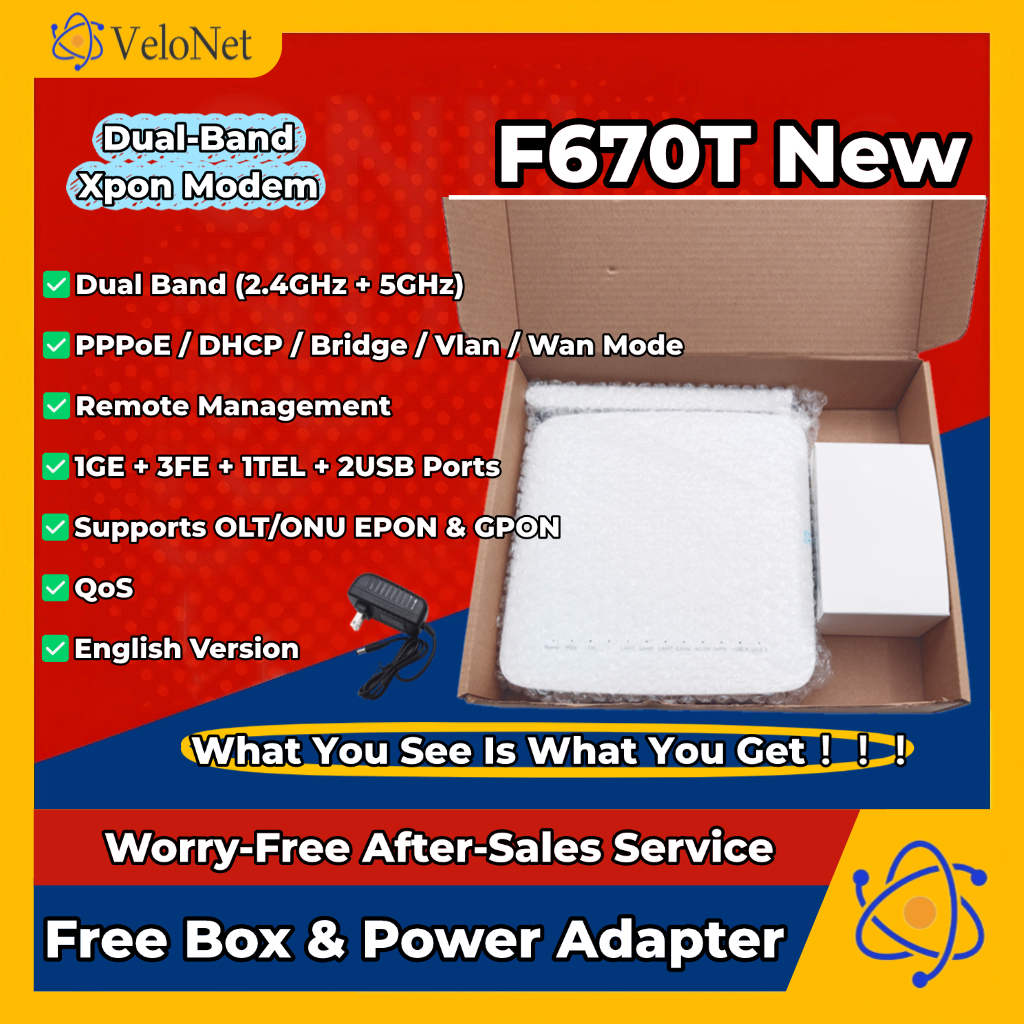 F670T Dual Band XPON Modem – GPON/EPON, 2.4G & 5G WiFi, English UI ...