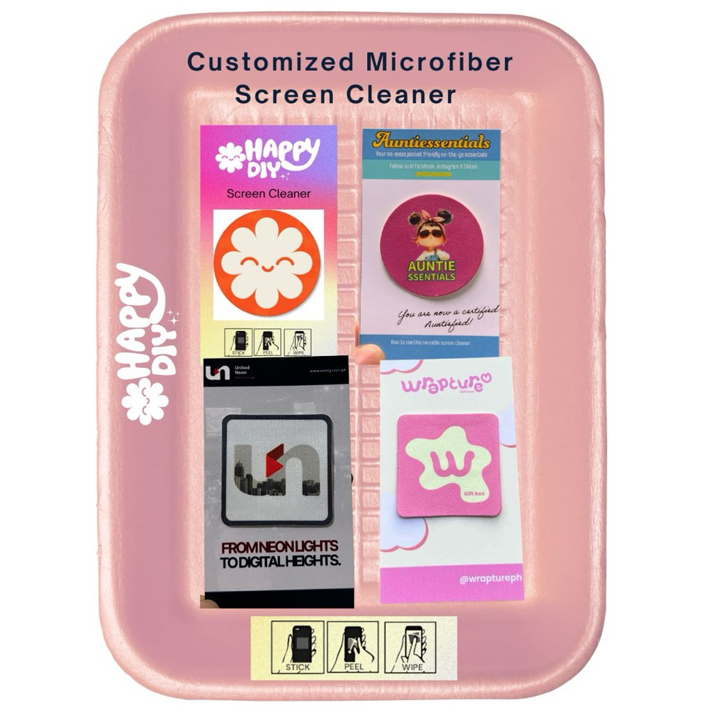 Happy DIY Personalized or Customizable Microfiber Screen Cleaner for ...