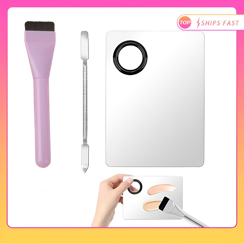 Stainless Steel Color Palette with Makeup Brush Foundation Liquid ...