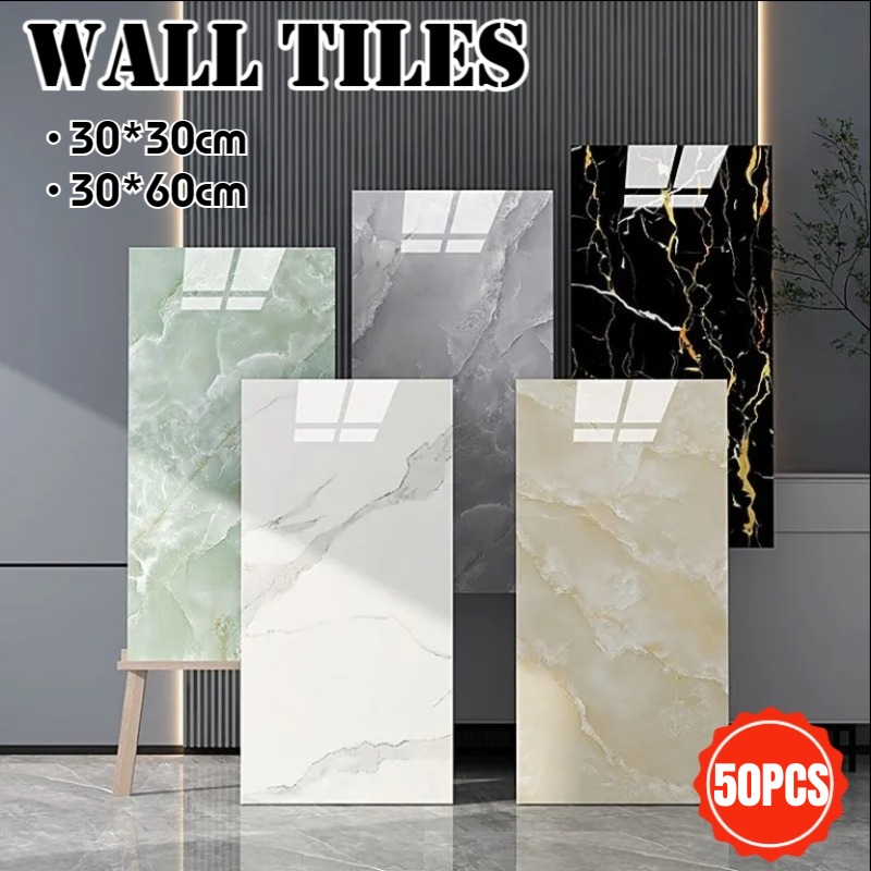 Sports Flyfree 20Pcs Marble Tiles Sticker 30x60cm Self-Adhesive Stick On Kitchen Home Wall