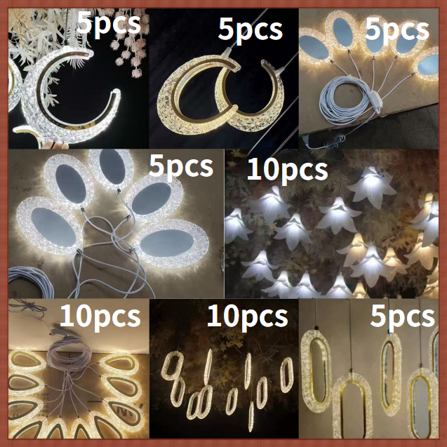 Romantic Mirror Ceiling Light 5-head Acrylic Water Drop Led Christmas ...