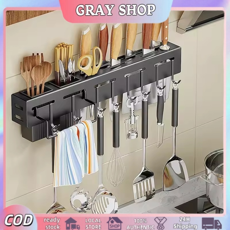 Kitchen Rack Stainless Steel Knife Holder Chopsticks Spoon Cooking ...