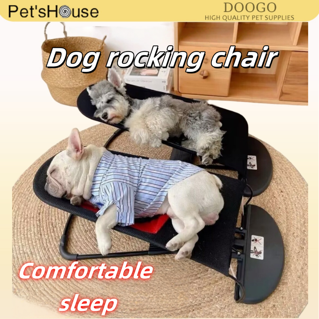 Pet Rocking Bed Adjustable Folding Dog Sleeping Nest for Cats Pet Dog ...