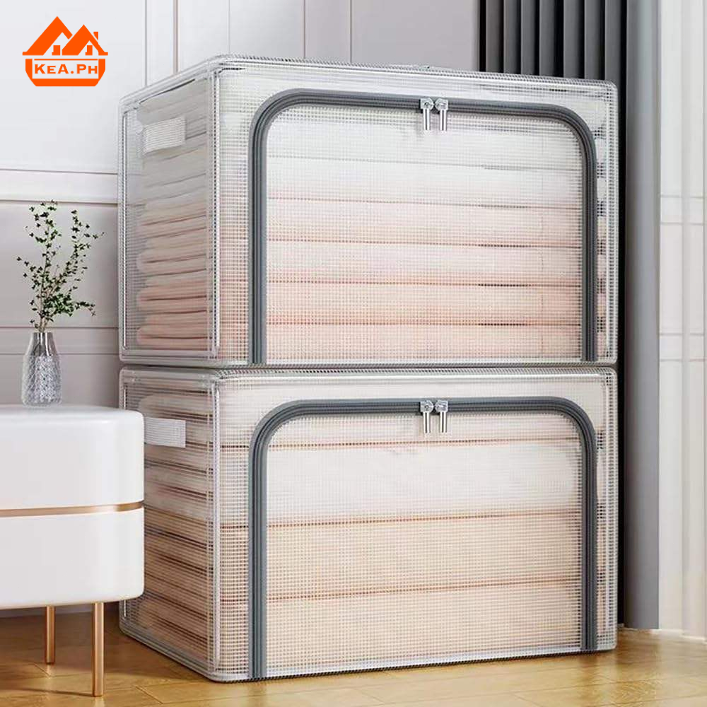 PVC Transparent Grid Storage Box Waterproof Mildew Proof Foldable ...
