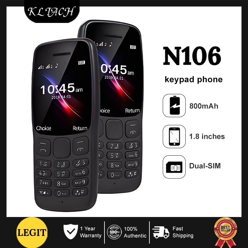 N 106 Keypad Phone Original Keypad Cellphone 800mAh 1.8-inch Basic ...