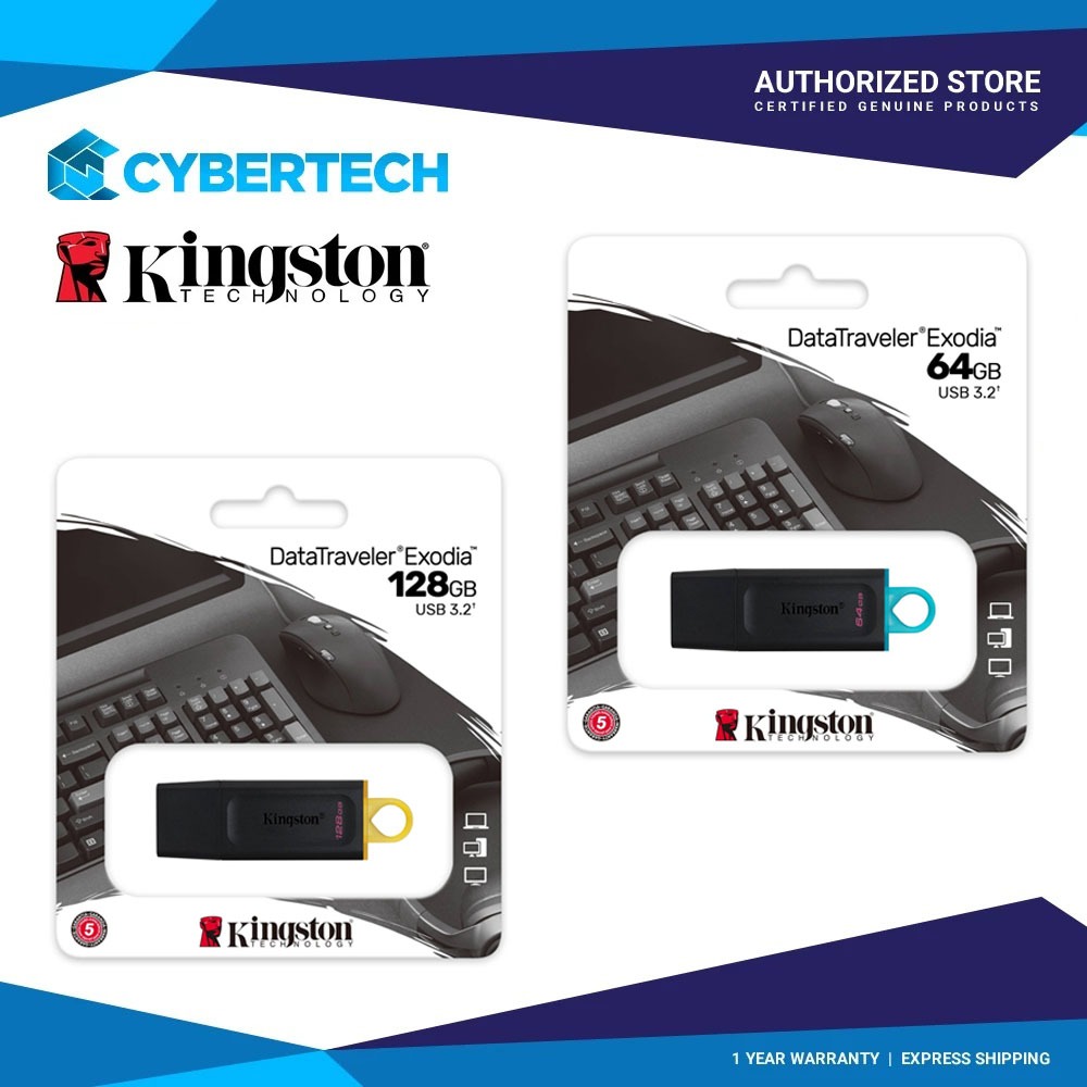 Kingston DataTraveler Exodia S USB 3.2 Type-A Flash Drive (64GB, 128GB ...