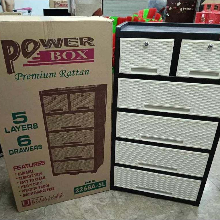 RATTAN UNI-LUCKY POWER BOX 5 LAYER RATTAN DRAWER PLASTIC DRAWER Model ...