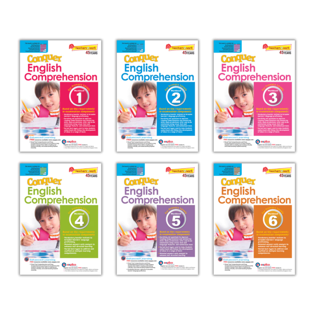 Conquer Comprehension For Primary Levels Workbook 1-6 | Primary English ...