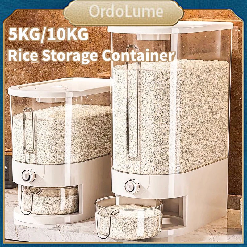 10KG Rice Dispenser Rice Box Storage with Cup insect-proof Rice Box ...