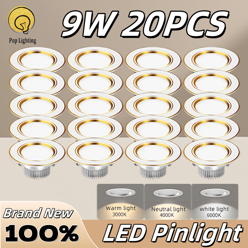 LED 9W Pin Lights Ceiling LED Tri color Round Aluminum Recessed LED ...