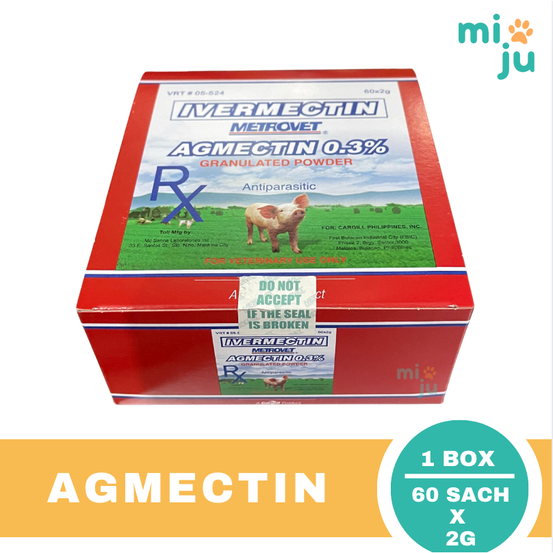 Agmectin Ivermectin 2g (1 Box/60 Sachets) - For Animal Use | Shopee ...
