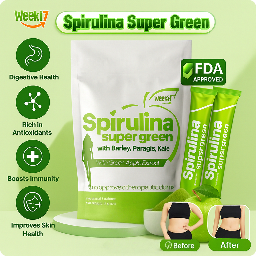 FDA Approved】Weekit7 Natural Spirulina Powder Healthy Drinks Boost ...