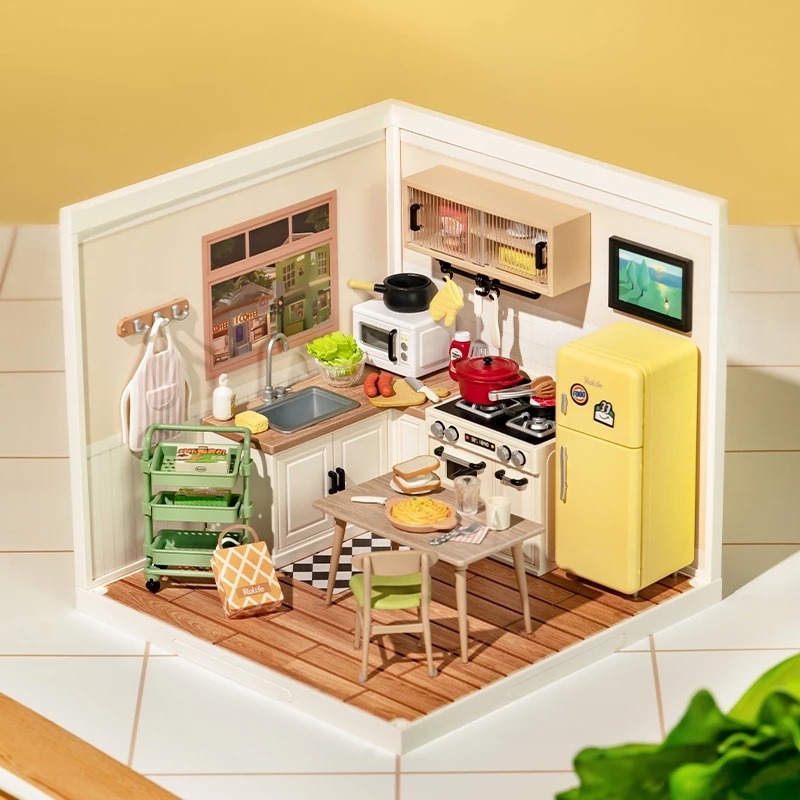 ROLIFE SUPER CREATOR - HAPPY MEALS KITCHEN DIY MINIATURE HOUSE DW008 ...