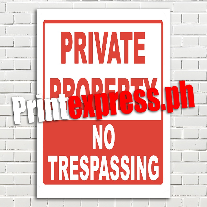 Signage Private Property Sign Boards Laminated Signage | Shopee Philippines