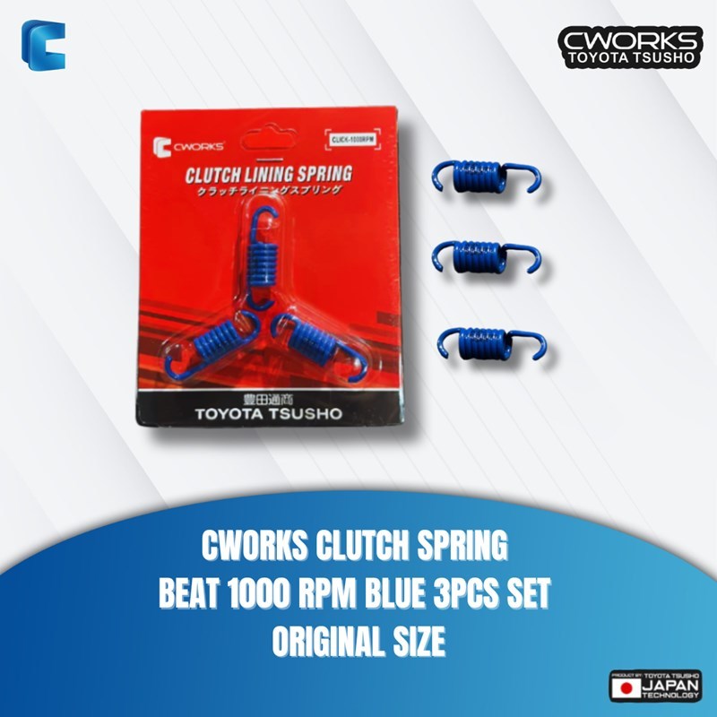 CWORKS CLUTCH SPRING BEAT 1000 RPM BLUE 3PCS SET ORIGINAL SIZE | Shopee ...