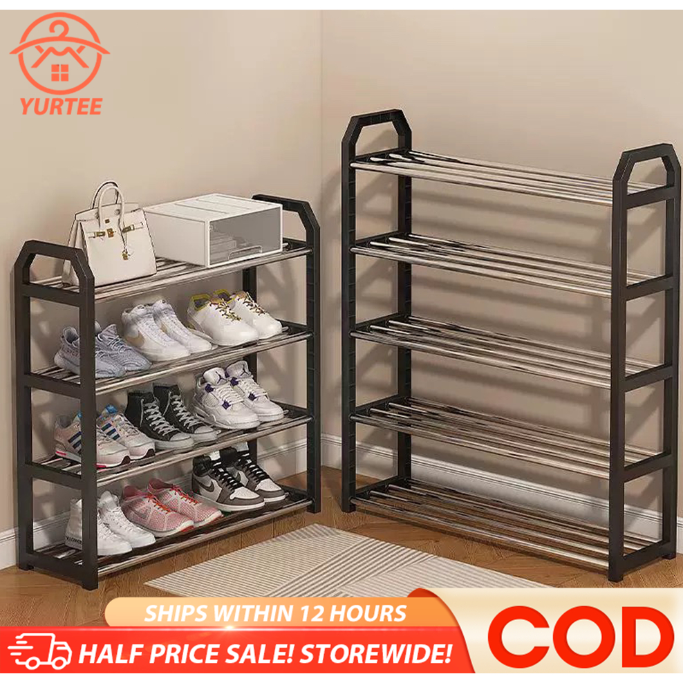 Multi-Layer Shoe rack Colored Stainless Steel Stackable Shoes Organizer ...