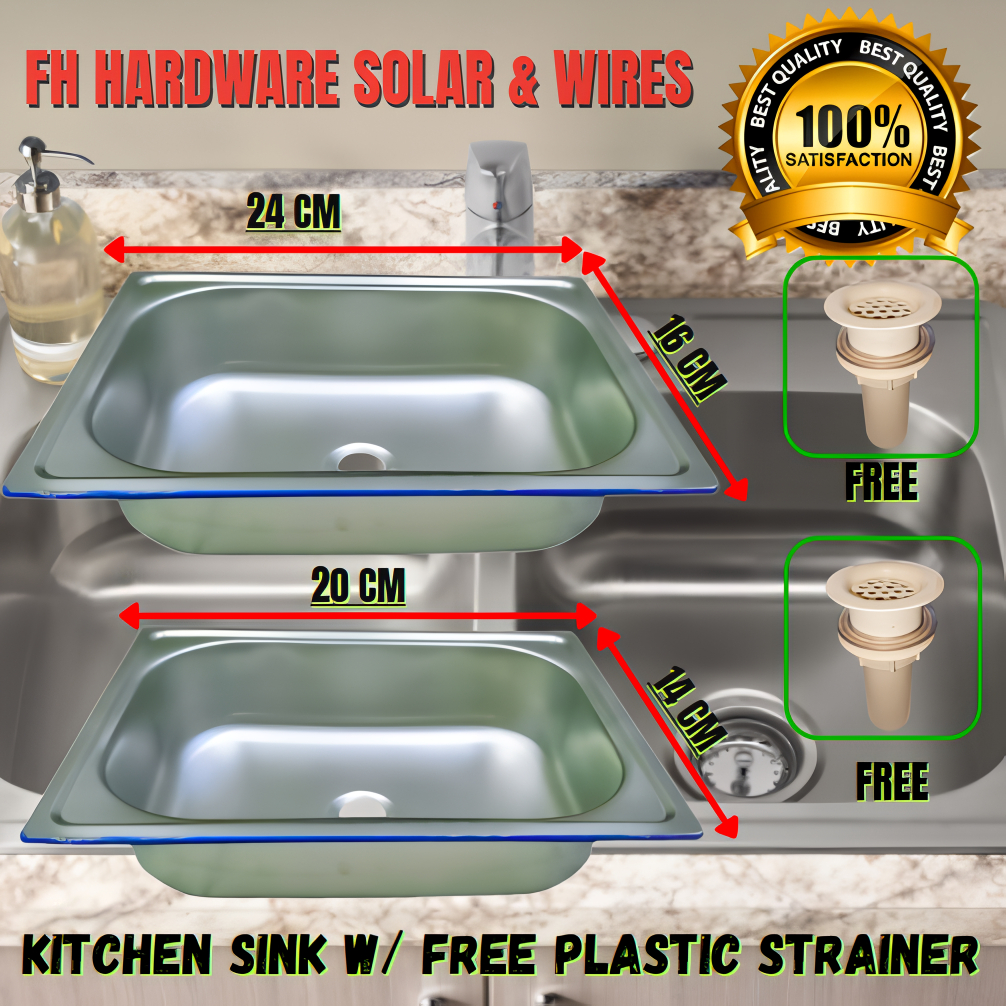 Kitchen Sink LABABO 14x20 & 16x24 WITH PLASTIC STRAINER | Shopee ...