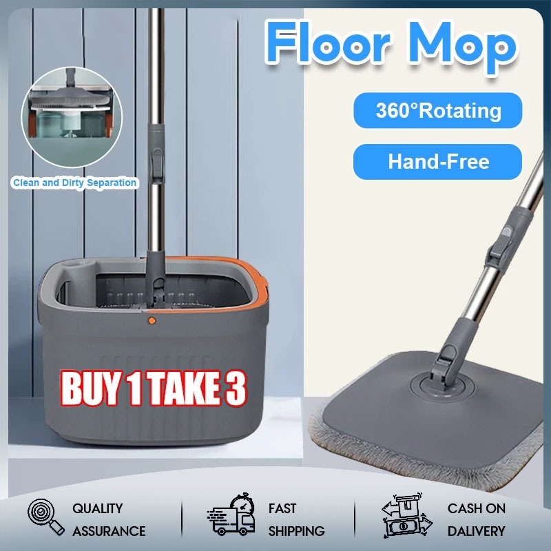 Upgrade Self Wash Spin Mop with Bucket 360 Rorating Map Floor Clean And ...