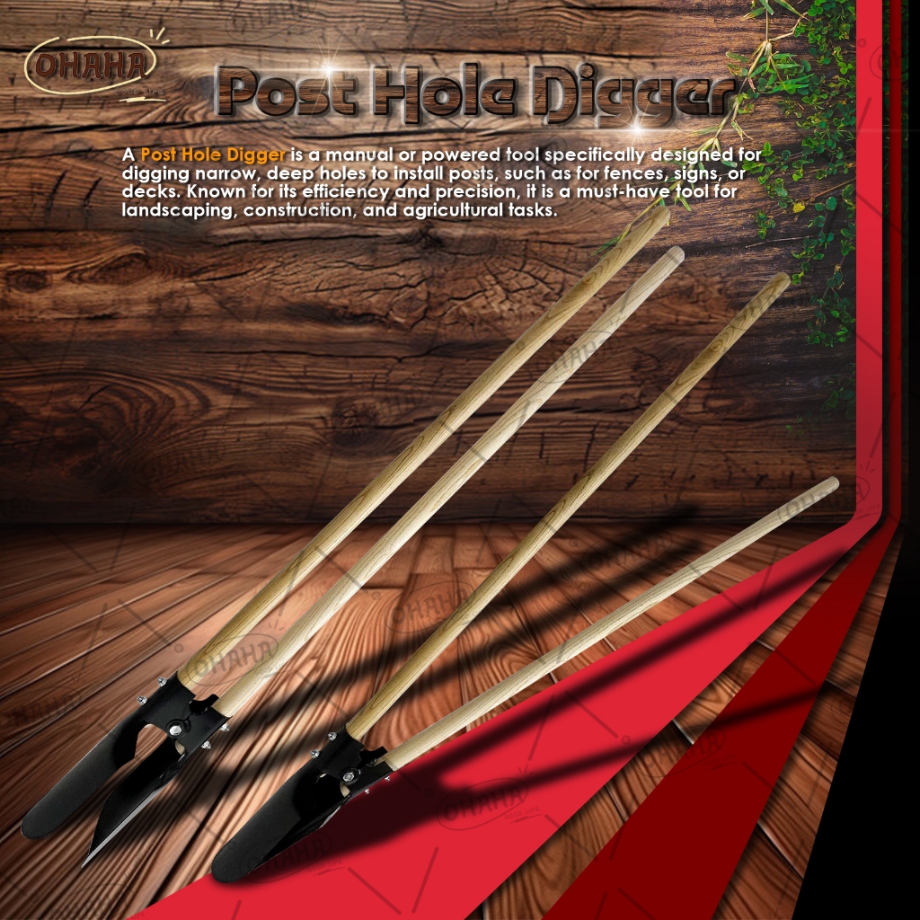 OHAHA POST HOLE DIGGER GROUND HOLE LIFTER HAND EXCAVATOR HOLE SPADE ...