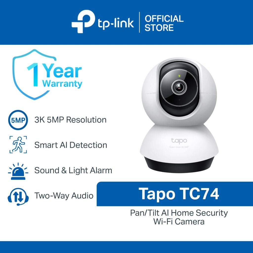 TP-Link TC74 | CCTV | Pan/Tilt AI Home Security Wi-Fi Camera | Mic ...