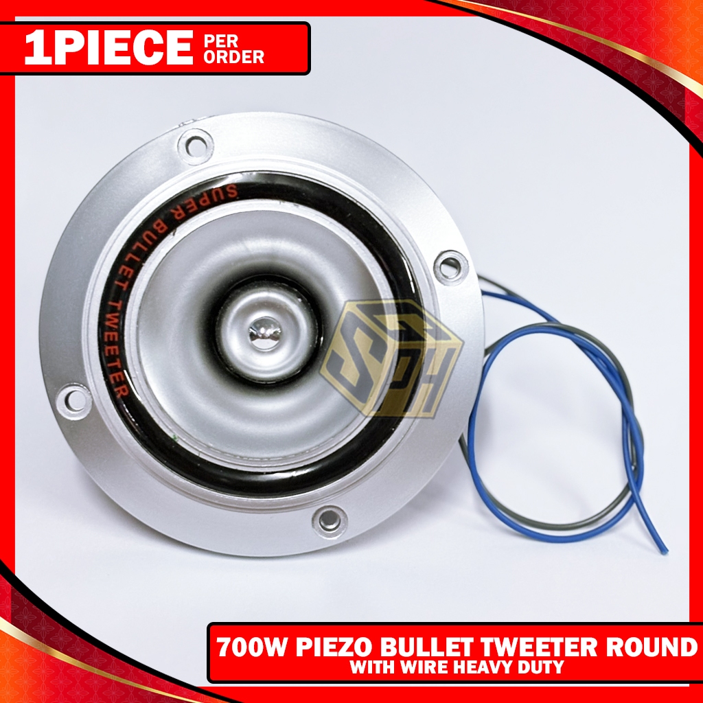 700W Round Piezo Bullet Tweeter Speaker With Wire Heavy Duty | Shopee ...