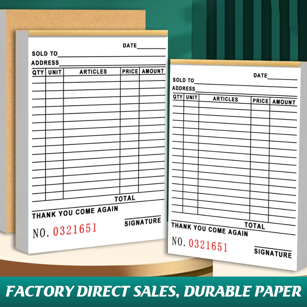 2/3Copy (50/60 Pages) Resibo Carbonized Receipt Sold Business Official ...