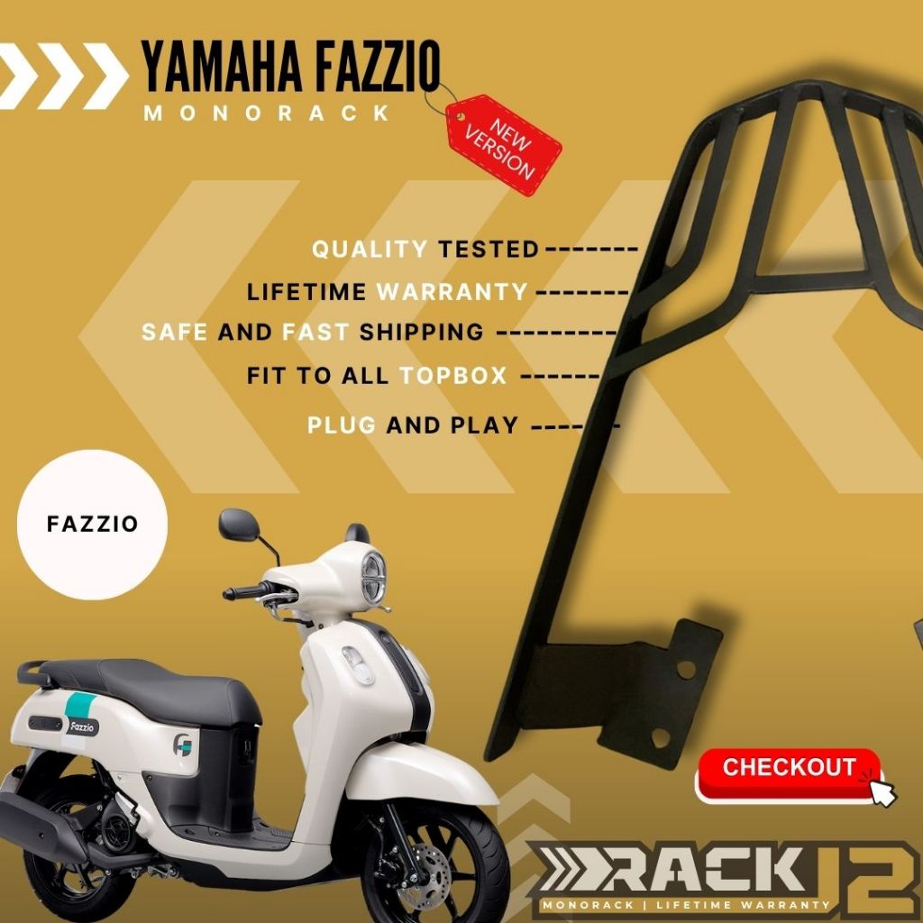 New Yamaha Fazzio RackJ2 Monorack Bracket Heavy Duty Lifetime Warranty ...
