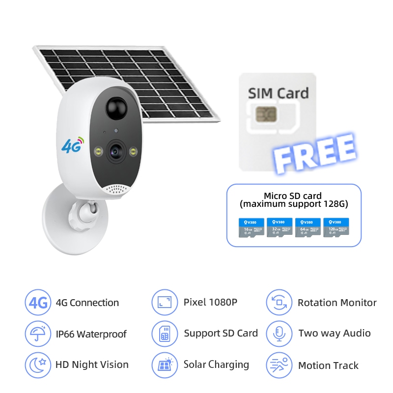 SIM card solar-powered outdoor camera with 4 million pixel resolution ...