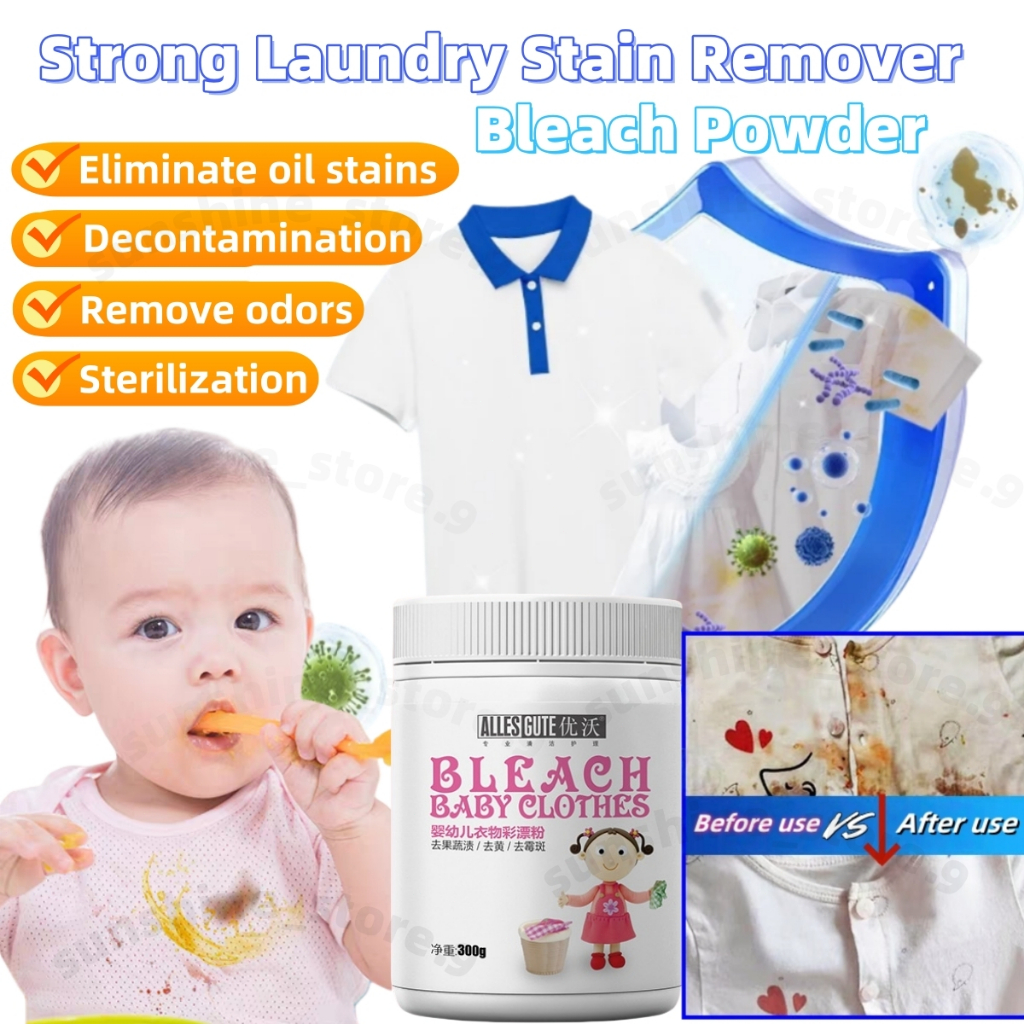 2 in 1 Strong Laundry Stain Remover Stain Soaker Bleach Powder Colored ...