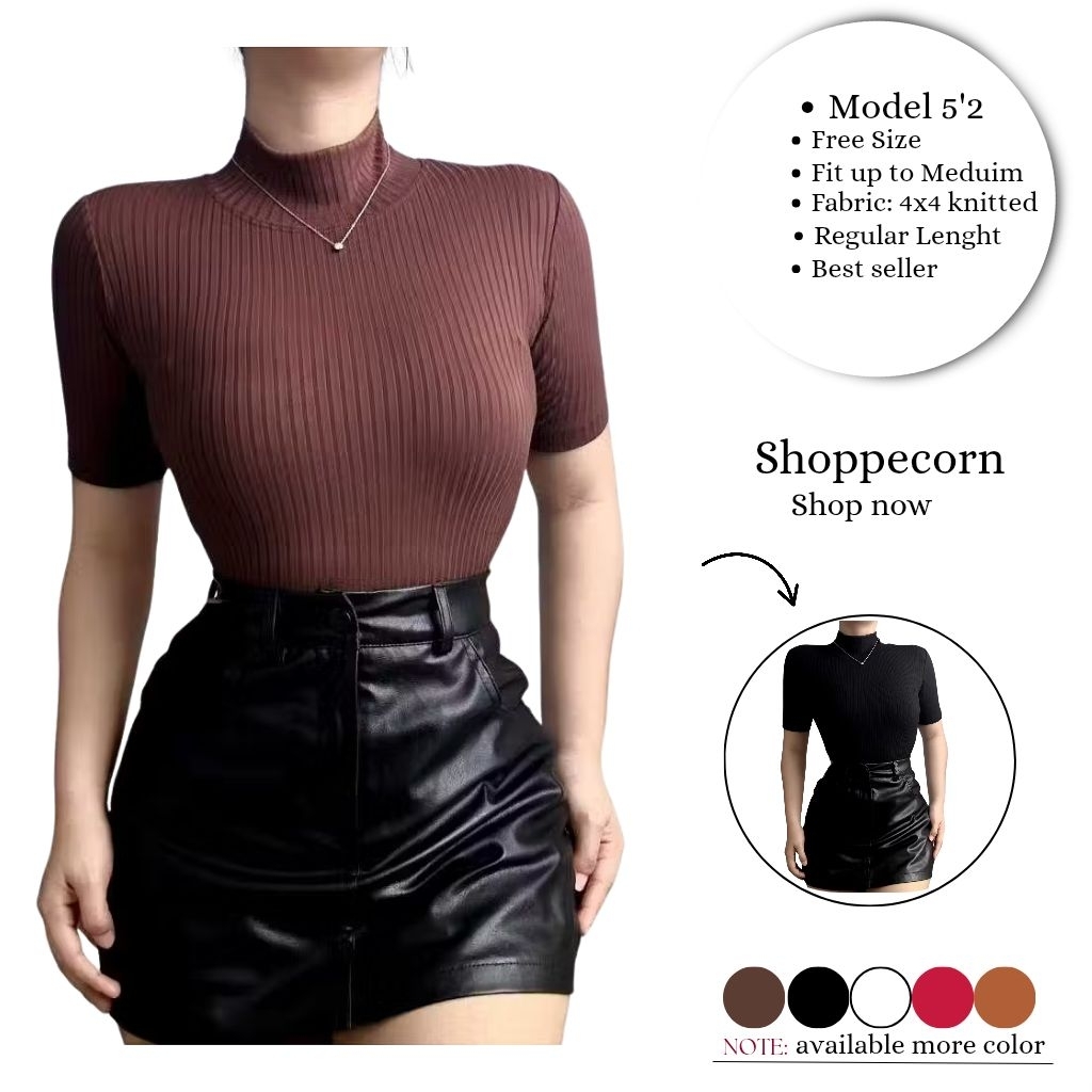 3/4 Semi High Neck Fit to Small - Medium Women's Wear | Shopee Philippines