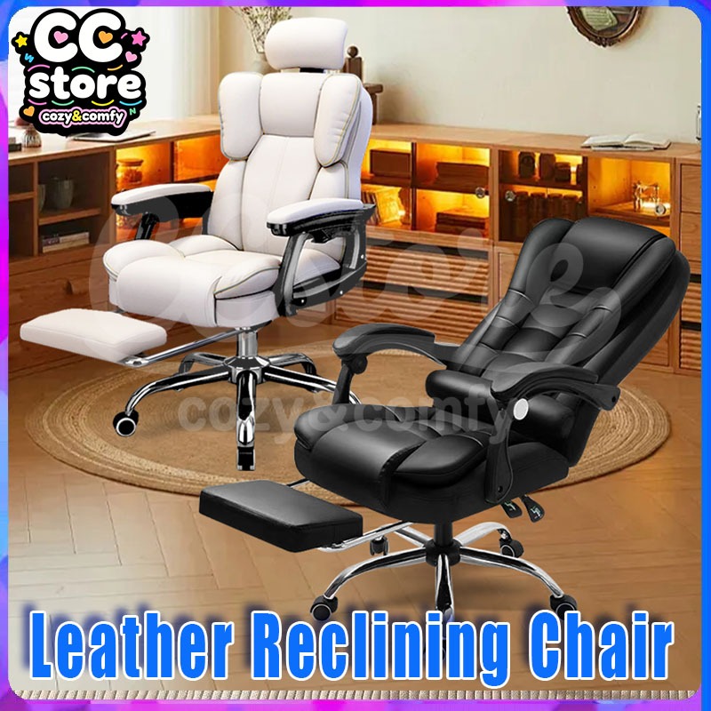 HOME LIVING Computer Chair W/ Footrest Office Chair Reclining Boss Seat  Swivel Chair Massage - Main Image