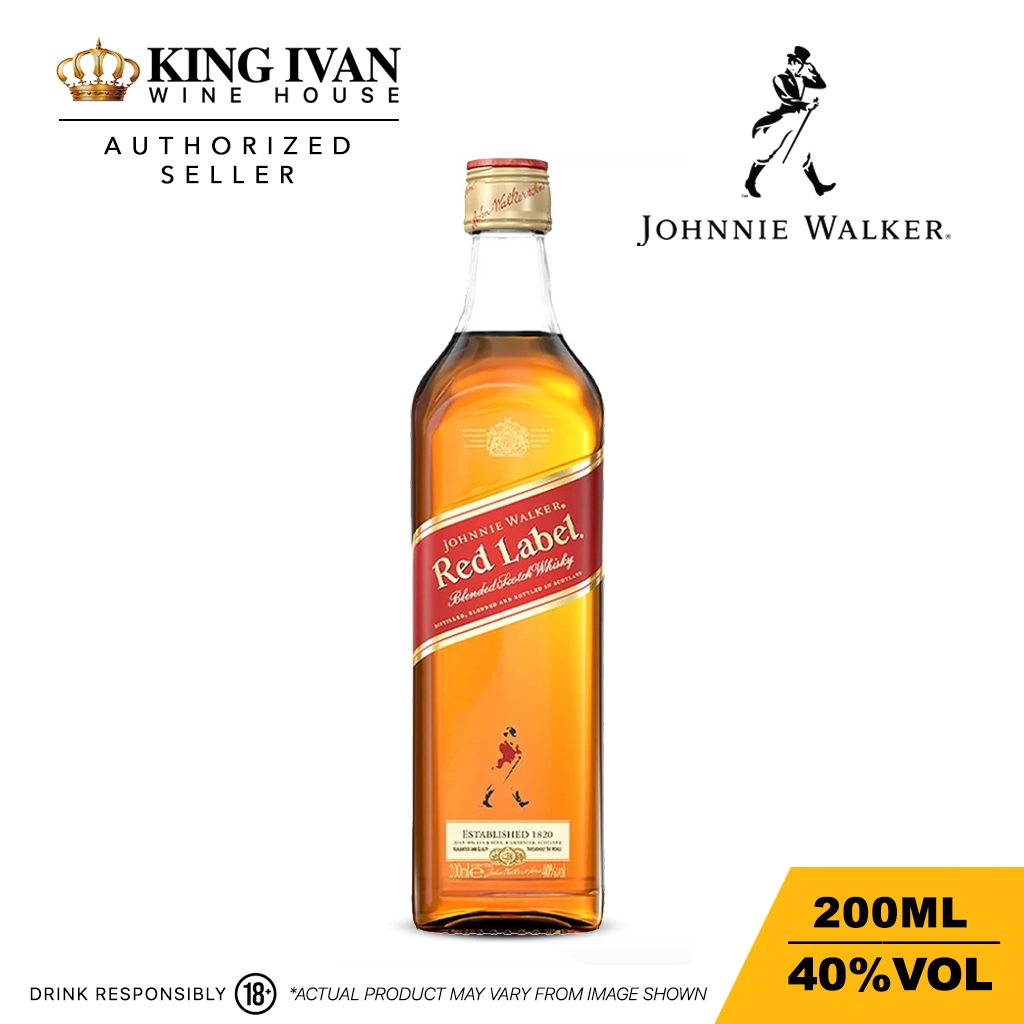 Johnnie Walker Red Label 200ml 20cl 40%vol Blended Scotch Whisky Mini ...