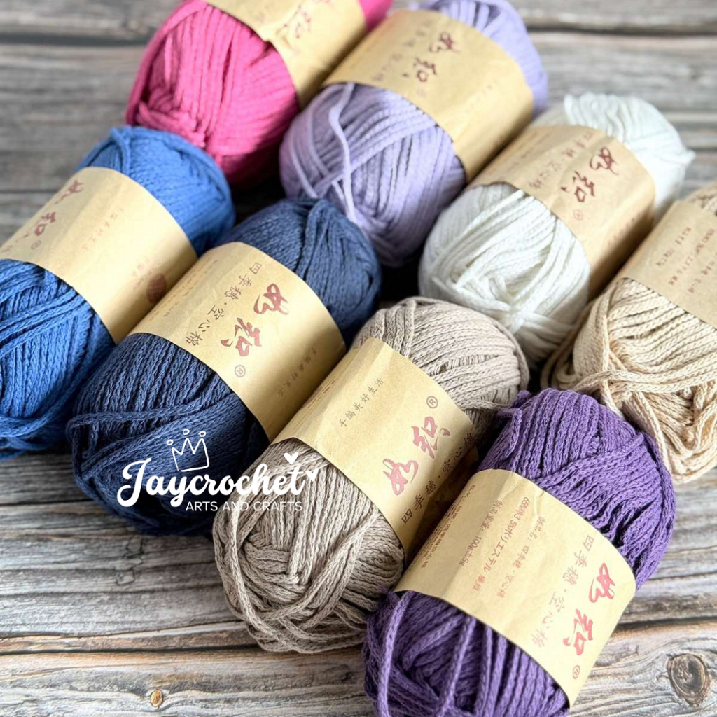 Hollow Cotton Cord Round Strand Braided Yarn For Crochet Bag 100g ...