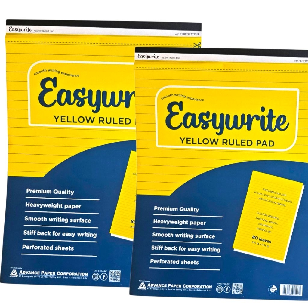 Easywrite Yellow Ruled Pad 80 Lvs 2 Pads | Shopee Philippines