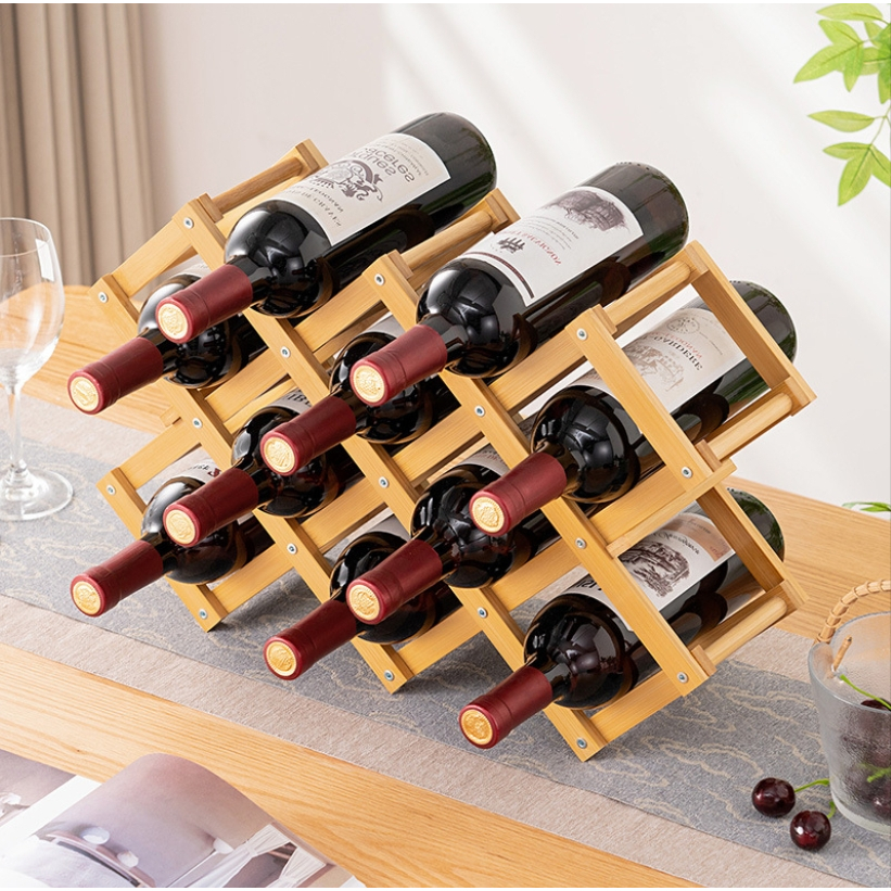 HALOMAL 2/3 Layer Wooden Wine Rack Holder Red Wine Bottle Organizer ...