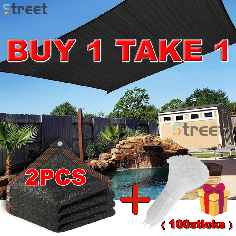 BUY 1 TAKE 1 Anti-UV Resistant 90% Black Sunshade Net Sunscreen Net ...