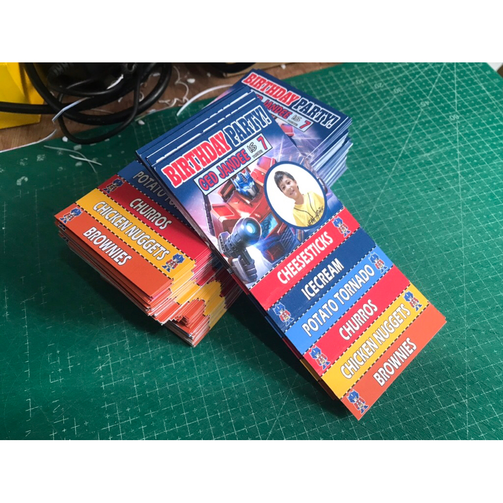 birthday foodstub customized and personalized stub 100pcs | Shopee ...