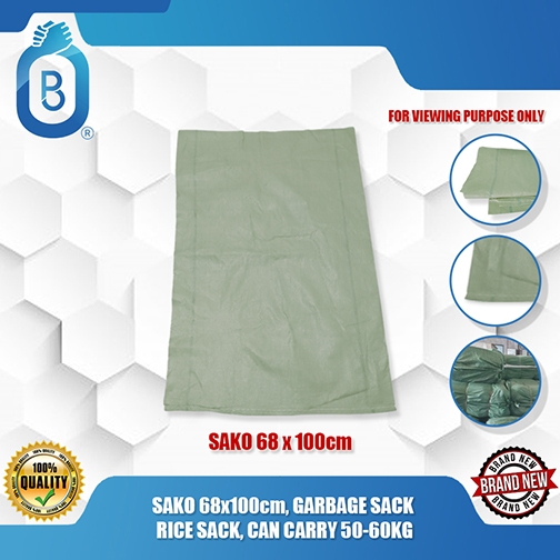 SAKO GREEN 68x100cm, GARBAGE SACK RICE SACK, CAN CARRY 50-60KG | Shopee ...