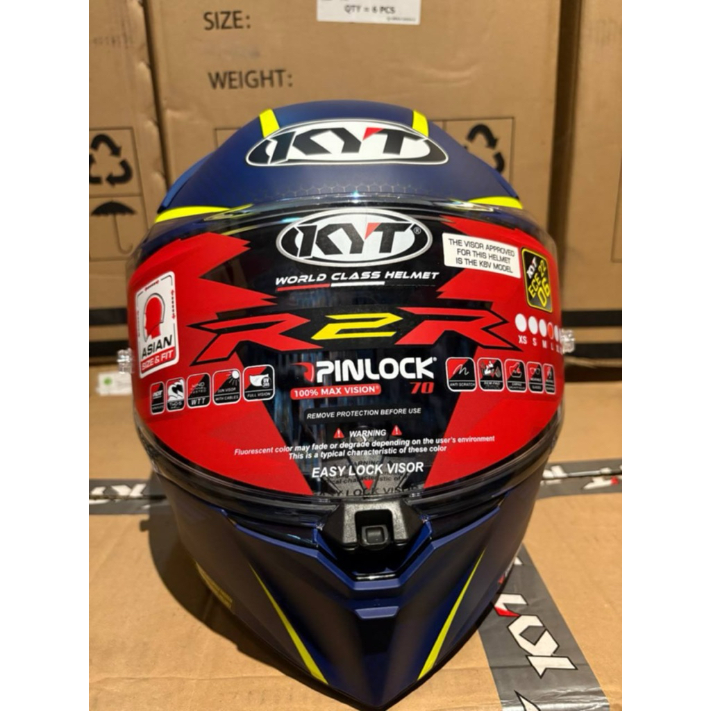 KYT R2R CONCEPT MATT BLUE/YELLOW E06 ORIGINAL | Shopee Philippines