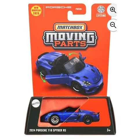 Voiture Miniature Matchbox Porsche 718 Spyder RS 2024 - Édition Pièces Mobiles 1:64 - Neuf