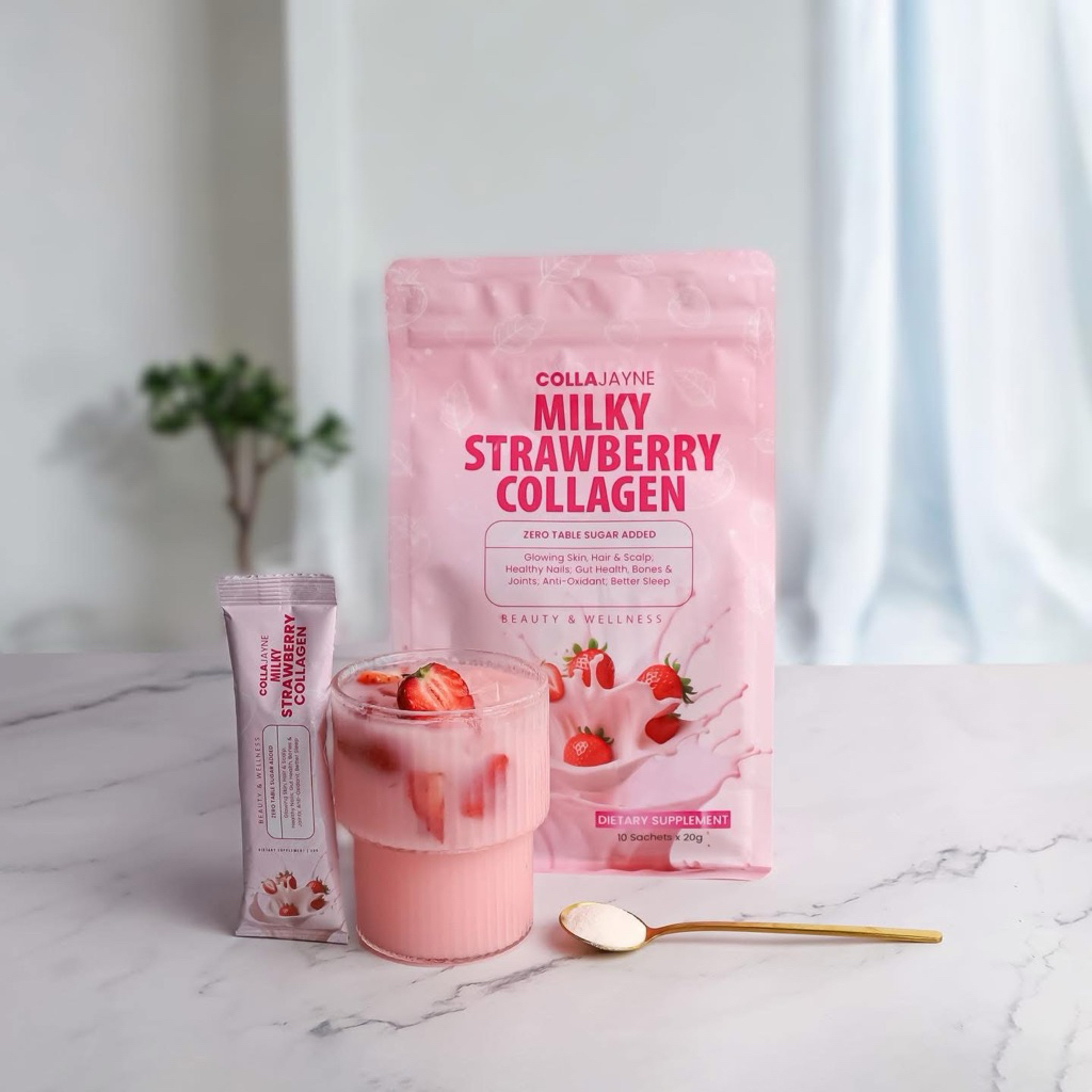 CollaJayne Milky Strawberry with Collagen & Glutathione Drinks | Shopee  Philippines