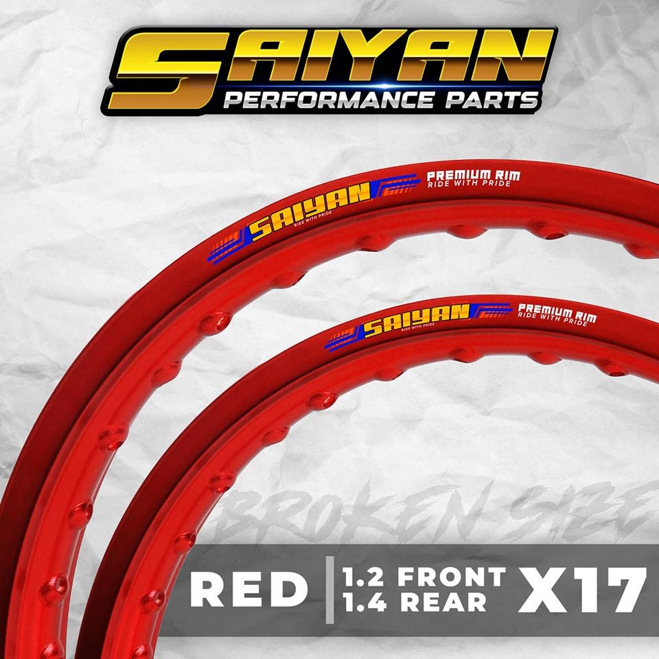 SAIYAN PERFORMANCE RIM BLACK SET F:1.20X17” R:1.40X17” [RED] | Shopee ...