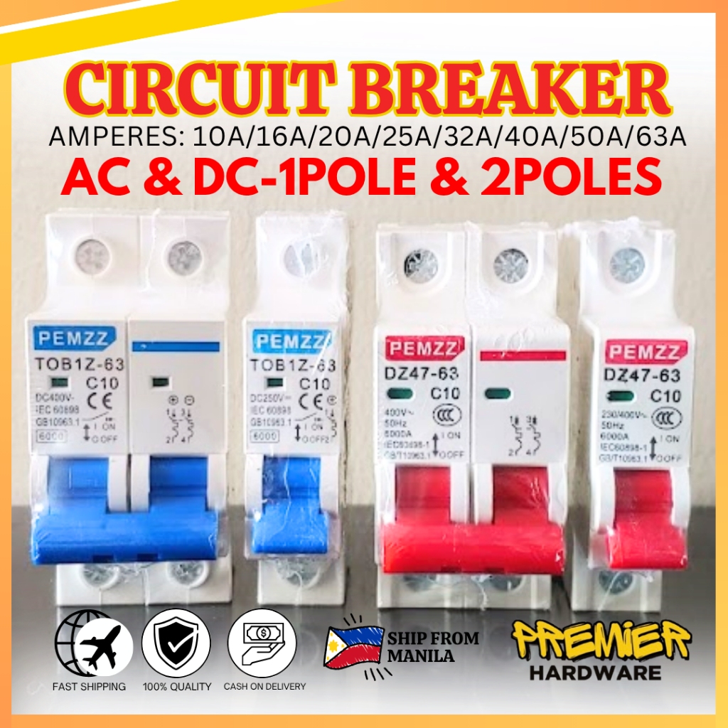 AC & DC Circuit Breaker for Solar Mini Circuit Breaker Switch 6A/10A ...