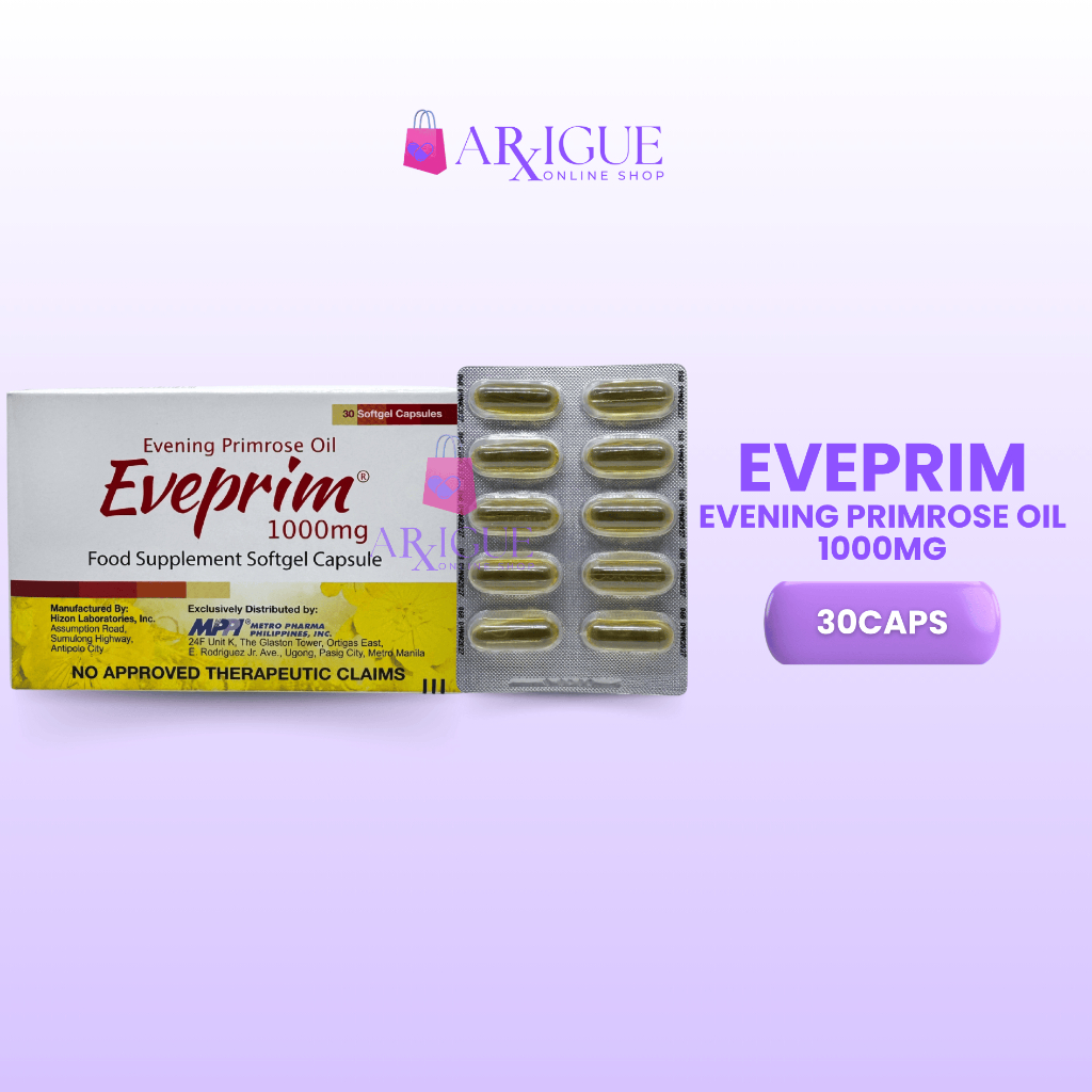 EVEPRIM Evening Primrose oil 1000mg 30 Caps | Shopee Philippines