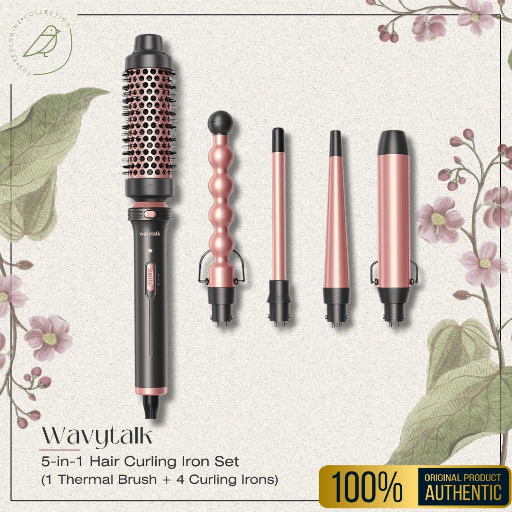 Wavytalk 5-in-1 Hair Curling Set with Iron Wand Brush Dual