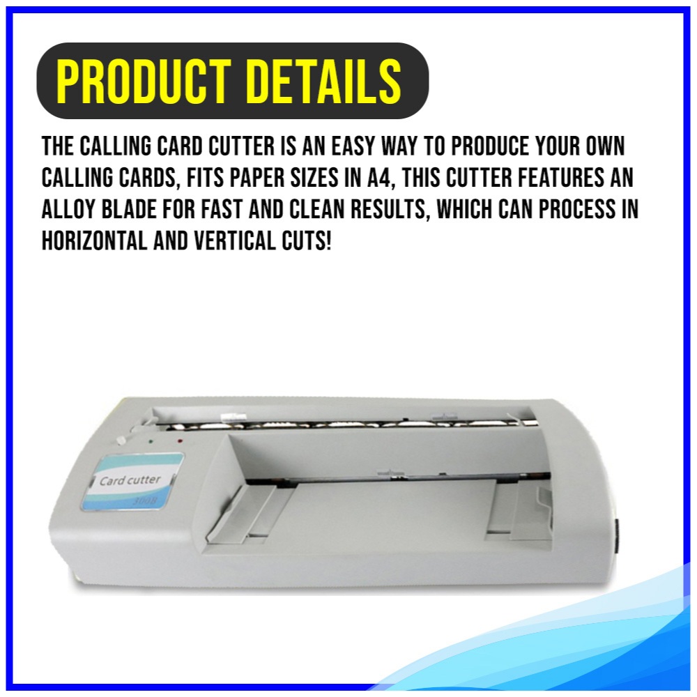 Calling Card Cutter Machine Horizontal | Vertical Cuts A4 Size Cards ...