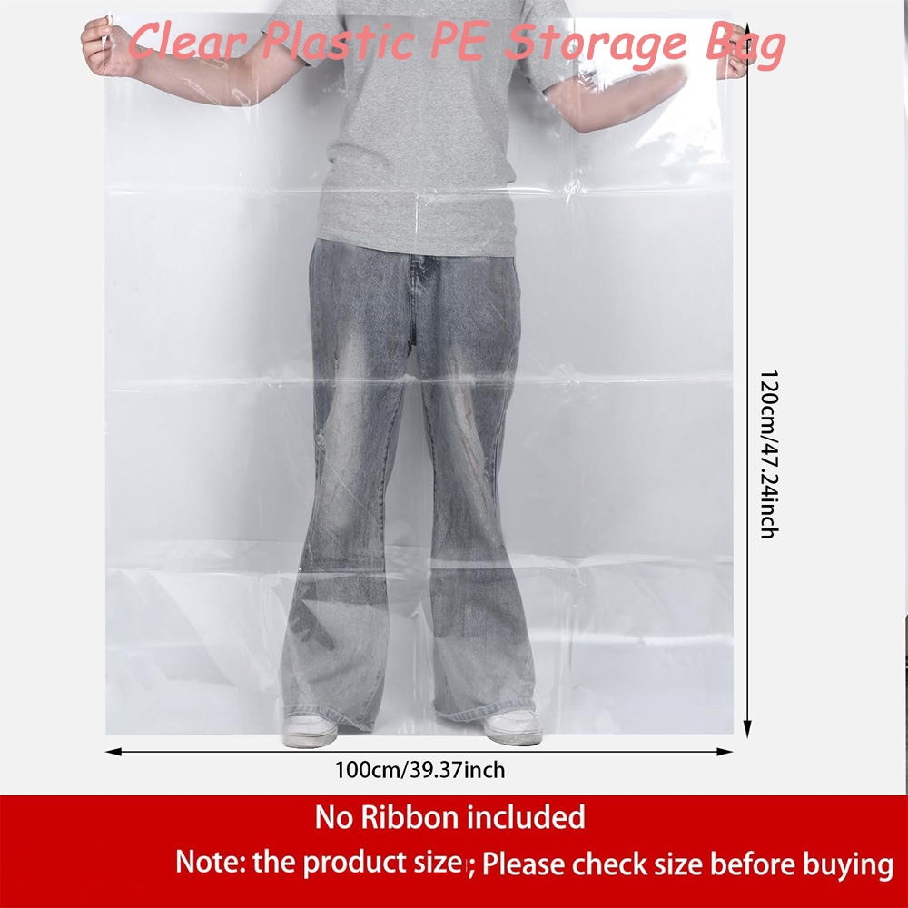 5pcs Clear Plastic PE Storage Bag Thick Dustproof Big Large Transparent ...