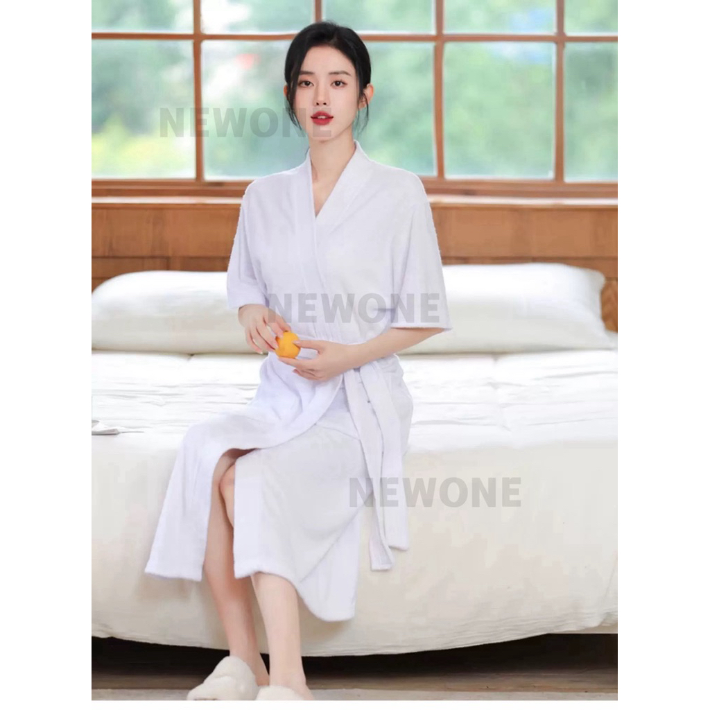 Adult Bathrobe Absorbent / Bath Robe Cotton Can Fit Small Up to 2XL For ...