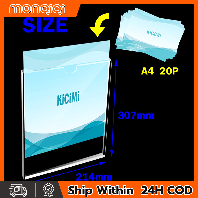 A5 A4 A3 Wall Sign Clear Acrylic Display Frame Slot In Memo Document ...